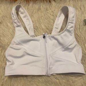 Zip up sports bra